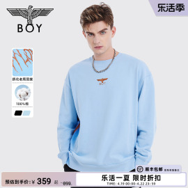 摇滚火焰BOYLONDON冬情侣款长袖印花斜纹绣花套头卫衣N03900