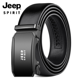 JEEP SPIRIT吉普男腰带真皮自动扣品牌青年中年裤带男款皮带