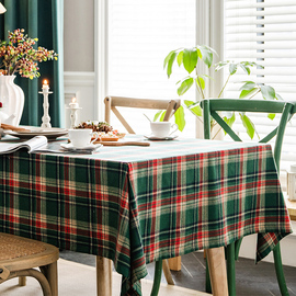 蔓越家复古苏格兰风情，高级感调性艺术，餐桌布茶几垫布长方形台布