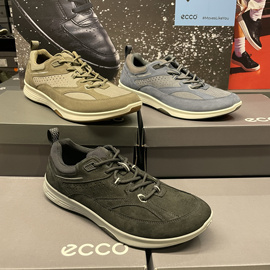 ECCO爱步男鞋全皮户外防滑透气柔软舒适休闲鞋运动鞋870074超越