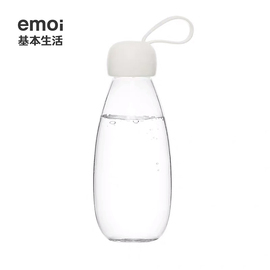 emoi水杯女夏季tritan随身杯子可爱学生儿童简约便携透明塑料运动