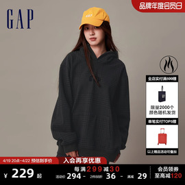 Gap男女装春秋LOGO加绒柔软运动连帽衫情侣装时尚休闲卫衣841200