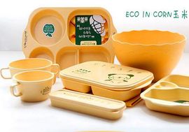 韩国进口eco儿童餐具，玉米淀粉宝宝汤碗勺子，叉子筷子便携餐具盒