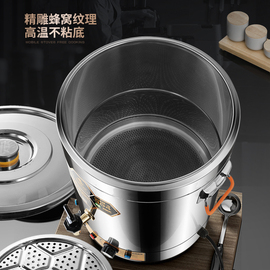 网红304电热烧水保温桶一体商用煮粥煮汤豆浆桶大容量不锈钢汤锅