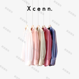 新宸Xcenn24春简约天丝衬衫时尚百搭宽松长袖衬衣女XC0A0621