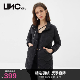 lincchic金羽杰羽绒服女衬衫，式中长款轻薄羽绒服女外套y21806044