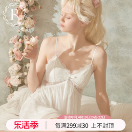 rosetree吊带睡裙女夏季蕾丝，性感纯欲公主风带，胸垫睡衣2023年