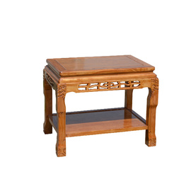 明清实木中式茶几长方形现代小户型客厅家具整装桌子盆景桌榆木q.