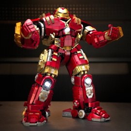 反浩克装甲mk44男孩，拼装玩具机器人积木钢铁，装甲侠复仇者联盟礼物