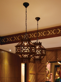 东南亚实木吊灯客厅餐厅走廊过道创意个性中式复古木艺灯具
