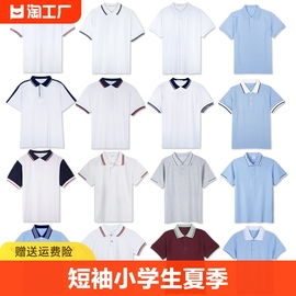 幼儿园园服短袖校服小学生polo衫夏季初中生纯棉T恤班服翻领套装