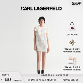 KARL LAGERFELD卡尔拉格斐春夏款蕾丝短袖连衣裙老佛爷231L1364