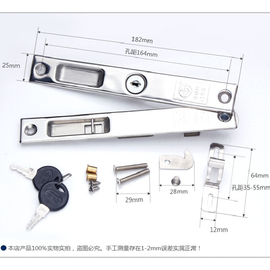 防盗窗扣金锚牌90老式铝合金平移窗不锈钢窗锁钩锁推拉门窗扣锁