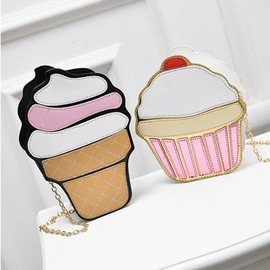 个性创意包包女士链条单肩包手机包可爱冰淇淋汉堡手拿包