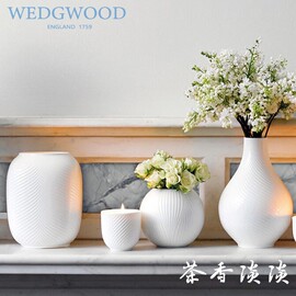 英国WEDGWOOD威基伍德雅韵骨瓷白色花瓶摆件客厅卧室花瓶装饰礼物