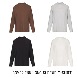 SKIMS风BOYFRIEND LONG SLEEVE T-SHIRT欧美男友风长袖T恤