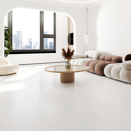 佛山超白胚天鹅绒柔光瓷砖750x1500客厅卧室奶白色防滑素色地板砖