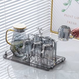 创意茶杯架轻奢玻璃水杯沥水，架家用客厅水，杯架倒挂杯子架收纳托盘