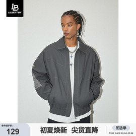 lilbetterpu皮棉衣男冬装，棉服保暖教练，夹克翻领美式复古外套