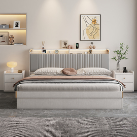 床轻奢现代简约气压高箱储物床1.5米小户型1.8米主卧榻榻米板式床