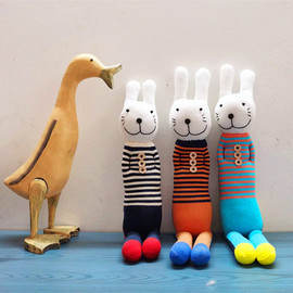 个性创意 DIY制作学生手工作业 袜子娃娃条纹兔子 材料包