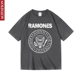 ramones雷蒙斯朋克punk乐队美式复古T恤衣服纯棉短半袖男女中性夏