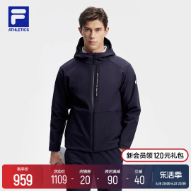 黄景瑜同款FILA斐乐男士外套春秋运动服上衣加绒连帽夹克