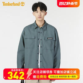 Timberland添柏岚户外男士翻领时尚通勤休闲长袖衬衫外套A22AZ