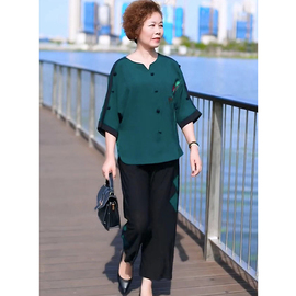 中老年人夏装女奶奶装两件套老太太老人，衣服60岁70妈妈装夏季套装