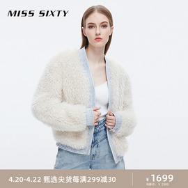 Miss Sixty时尚仿皮草外套女拼接加厚保暖设计感轻奢高级