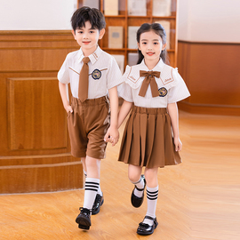 幼儿园园服夏季校服套装小学生班服夏装女童英伦风儿童夏天演出服