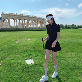 韩版高尔夫球服女套装时尚，弹力速干上衣golf运动网球服短裙网红款