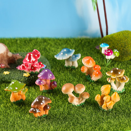 创意仿真蘑菇微景观盆栽配件，桌面野蘑菇，摆放装饰造景摆件树脂田园