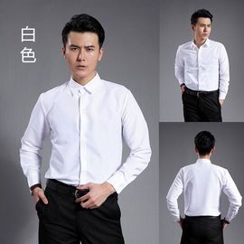 男中学生大合唱演出服装衬衫长袖影楼主题拍照舞台纯彩色礼服衬衣