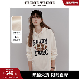 TeenieWeenie小熊春装学院风连帽长款卫衣法式连衣裙女