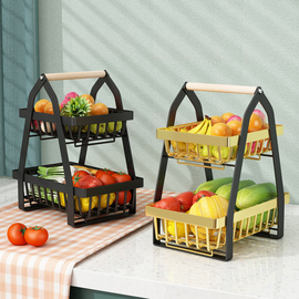 厨房蔬菜架台面果蔬手提篮多层可拆卸菜篮子放水果收纳框置物架子