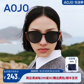 AOJO太阳镜时尚气质 AJ105SF214 防紫外线圆框男女个性板材墨镜女