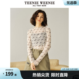 TeenieWeenie小熊春夏透感薄纱皮肤衣打底衣贴身T恤长袖上衣内搭