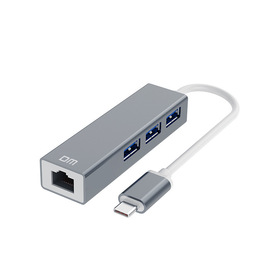 dmtype-c多口集线器3口usb3.0+千兆rj45网口分线器chb013