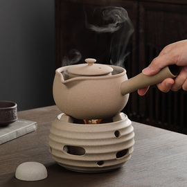 陶瓷煮茶器小青柑煮茶壶侧把壶黑茶煮酒精茶炉功夫茶具陶壶泡茶壶