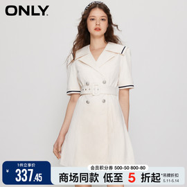 ONLY春夏时尚百搭大翻领短款雪纺连衣裙女123107094