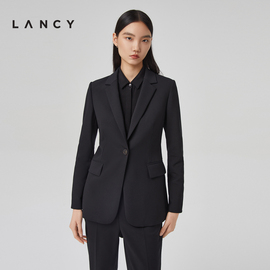 LANCY/朗姿春季西装外套女高级感通勤女收腰显瘦长西服上衣女