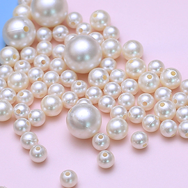 abs仿珍珠diy材料包手工饰品配饰配件有孔白色小珠子散珠装饰串珠