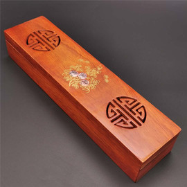 红木筷子盒实木制筷子篓创意餐具收纳盒卧式带盖子盒中式线香