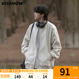 viishow美式飞行员夹克男春秋，款复古宽松潮流，棒球服机能工装外套