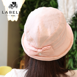 LABELLE拉贝儿帽子春夏女布帽法式优雅小帽裁件拼接设计