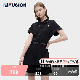 FILA FUSION斐乐潮牌女子梭织连体裤夏季女款休闲裤子女装短裤