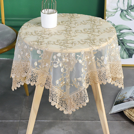 欧式小圆桌桌布布艺蕾丝绣花长方形，台布家用防尘盖，巾茶几餐桌布