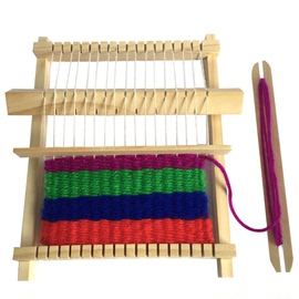 科技小制作儿童织布机diy手工毛线编织机小学生作品益智木制玩具