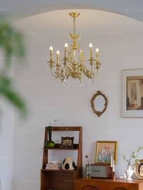 欧式客厅吊灯全铜复古餐厅，卧室水晶灯法式奢华别墅，复式楼大堂灯具